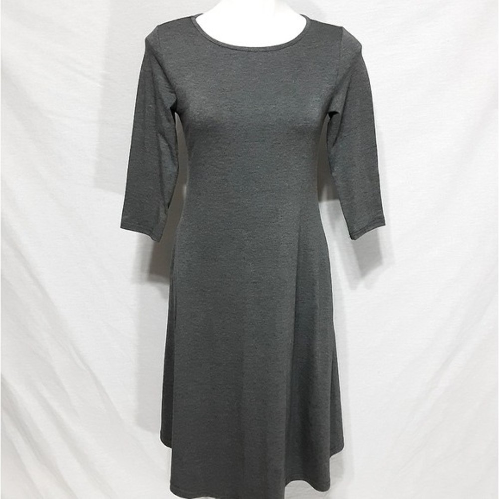 NWT Missky XS Charcoal Gray Jersey Midi Dress, Casual, Relaxed, Weekend Vibe